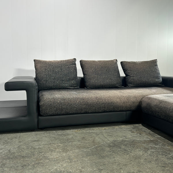 Roche Bobois Memento Sectional Sofa and Leather Side Bookcases
