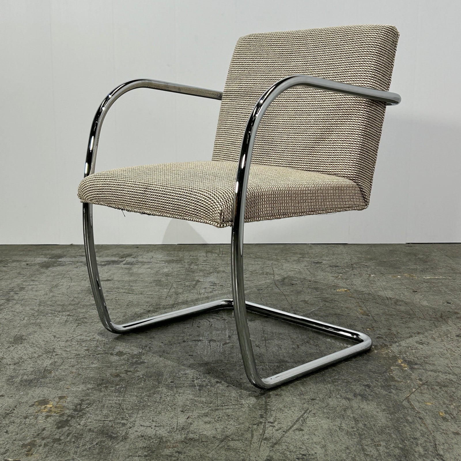 Knoll Brno Grey Tubular Chair by Ludwig Mies van der Rohe, Set of Four