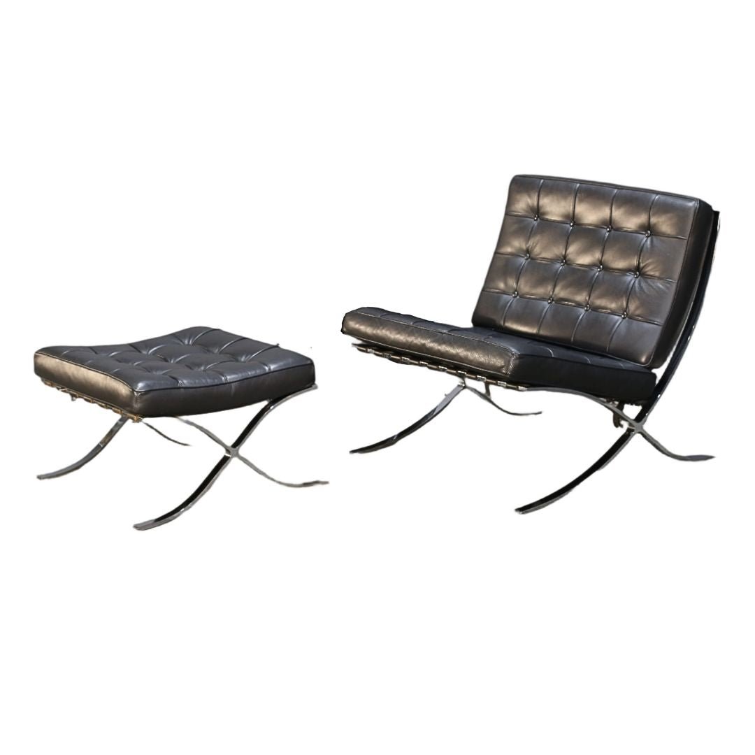 Alivar Barcelona Chair and Stool by Mies van der Rohe @ REHAUS