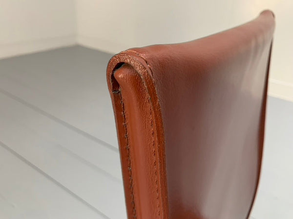 Arper Dining Chairs - In Brown Saddle Leather, Set of Six @ REHAUS