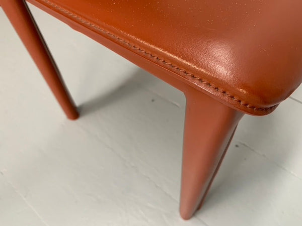 Arper Dining Chairs - In Brown Saddle Leather, Set of Six @ REHAUS
