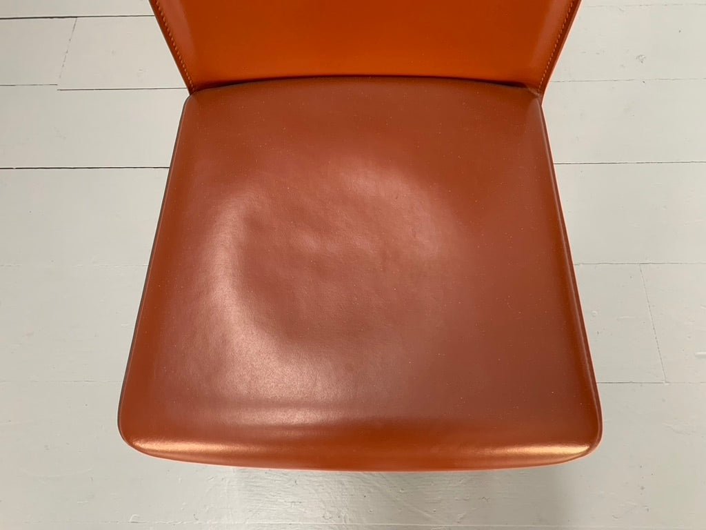 Arper Dining Chairs - In Brown Saddle Leather, Set of Six @ REHAUS