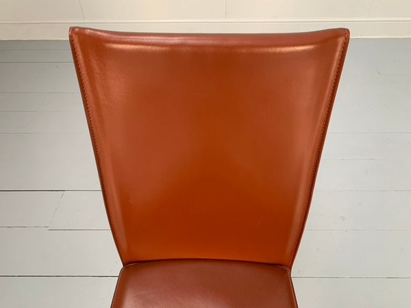 Arper Dining Chairs - In Brown Saddle Leather, Set of Six @ REHAUS