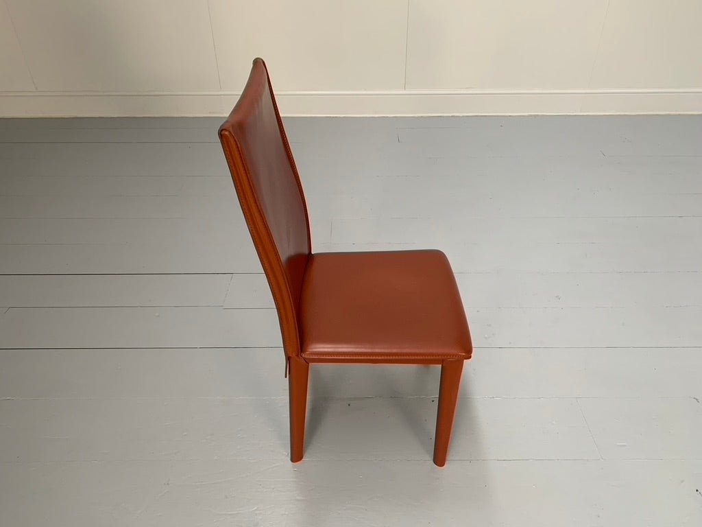 Arper Dining Chairs - In Brown Saddle Leather, Set of Six @ REHAUS