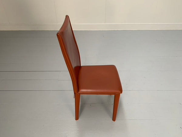 Arper Dining Chairs - In Brown Saddle Leather, Set of Six @ REHAUS