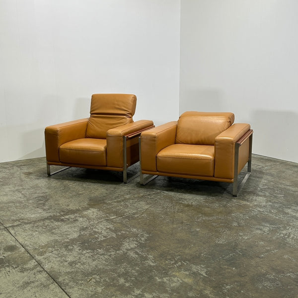 Bamboo Leather Armchair by Nicoletti, Set of Two @ REHAUS