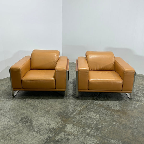 Bamboo Leather Armchair by Nicoletti, Set of Two @ REHAUS