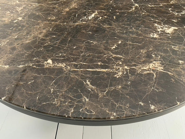 Baxter of Italy Gilbert Round Circular Dining Table - In Emperador Marble @ REHAUS