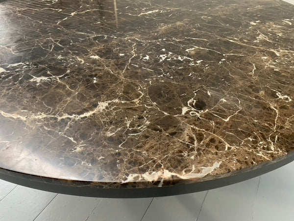 Baxter of Italy Gilbert Round Circular Dining Table - In Emperador Marble @ REHAUS