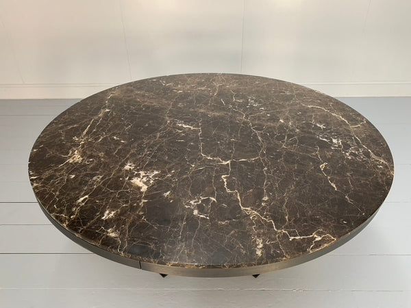Baxter of Italy Gilbert Round Circular Dining Table - In Emperador Marble @ REHAUS