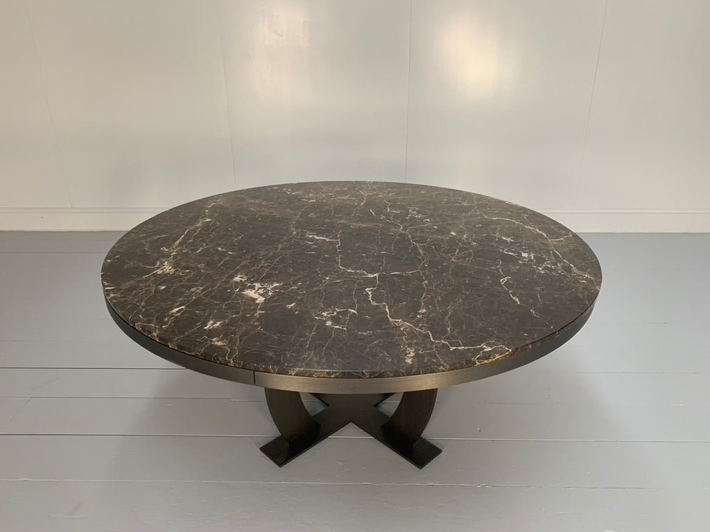 Baxter of Italy Gilbert Round Circular Dining Table - In Emperador Marble @ REHAUS