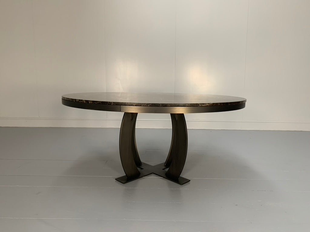 Baxter of Italy Gilbert Round Circular Dining Table - In Emperador Marble @ REHAUS