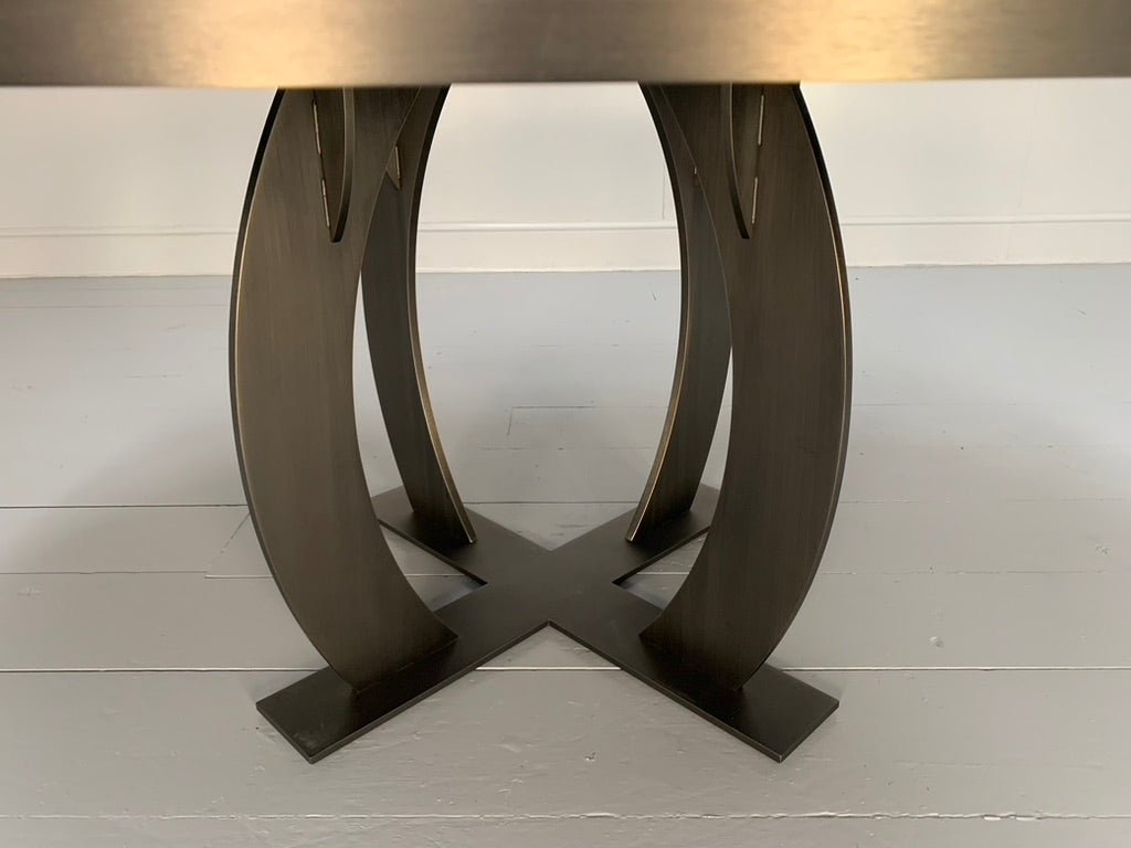 Baxter of Italy Gilbert Round Circular Dining Table - In Emperador Marble @ REHAUS