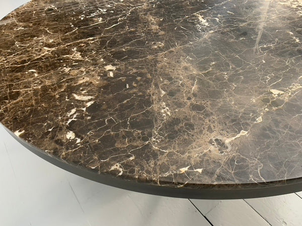Baxter of Italy Gilbert Round Circular Dining Table - In Emperador Marble @ REHAUS