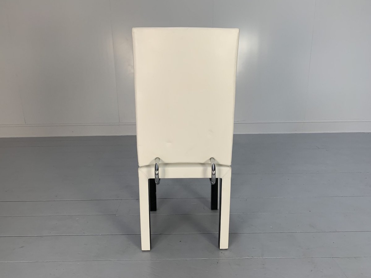 B&B Italia Arcadia Dining Chairs - in White Gamma Leather, Set of 8 @ REHAUS