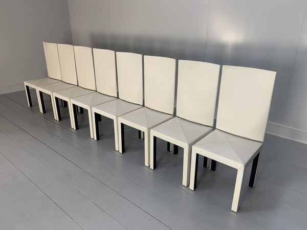 B&B Italia Arcadia Dining Chairs - in White Gamma Leather, Set of 8 @ REHAUS