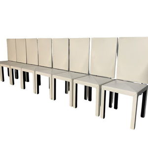 B&B Italia Arcadia Dining Chairs - in White Gamma Leather, Set of 8 @ REHAUS