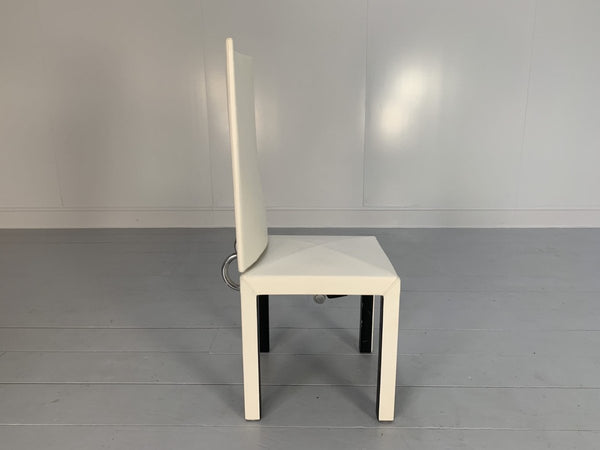 B&B Italia Arcadia Dining Chairs - in White Gamma Leather, Set of 8 @ REHAUS