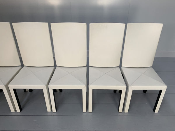 B&B Italia Arcadia Dining Chairs - in White Gamma Leather, Set of 8 @ REHAUS