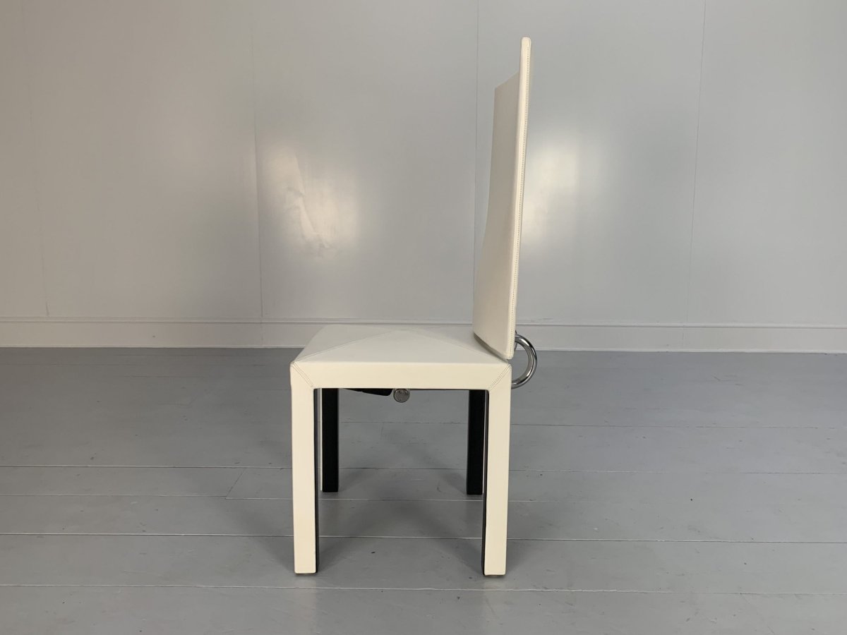 B&B Italia Arcadia Dining Chairs - in White Gamma Leather, Set of 8 @ REHAUS