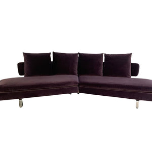 B&B Italia Arne A252C_1 4 - Seat Curved Sofa - In Purple Velvet @ REHAUS