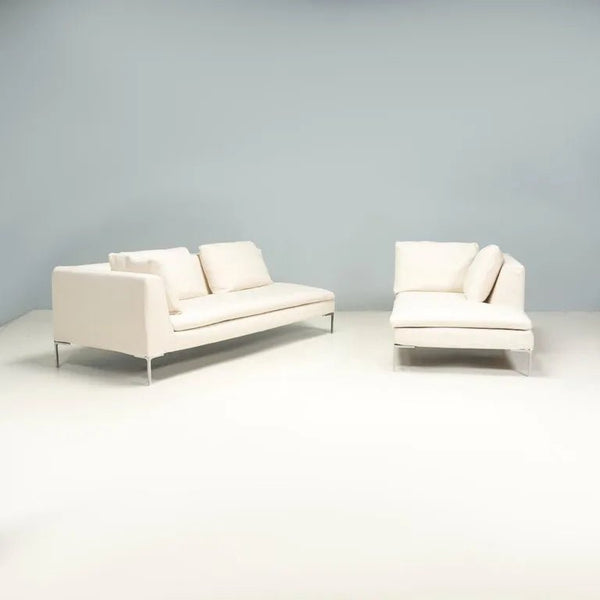 B&B Italia by Antonio Citterio Ivory Cream Fabric Charles Corner Sofa, 2022 - REHAUS - Antonio Citterio