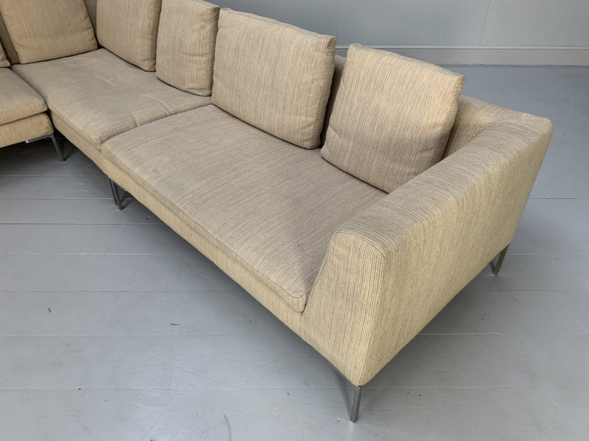 B&B Italia Charles L - Shape Sectional Sofa - In Stripe Wool @ REHAUS