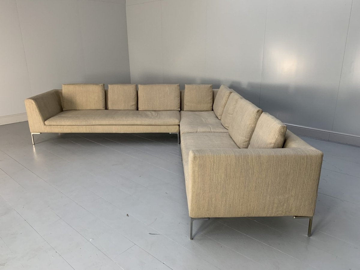 B&B Italia Charles L - Shape Sectional Sofa - In Stripe Wool @ REHAUS