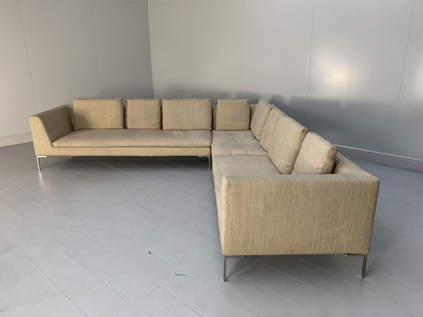 B&B Italia Charles L - Shape Sectional Sofa - In Stripe Wool @ REHAUS