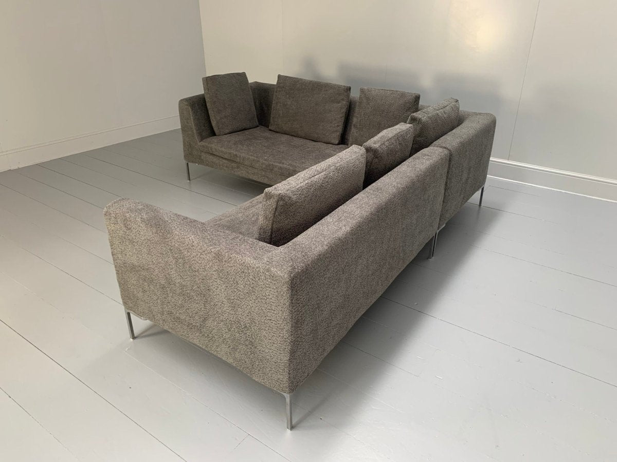 B&B Italia Charles L - Shape Sofa - In Dark Grey Boucle @ REHAUS