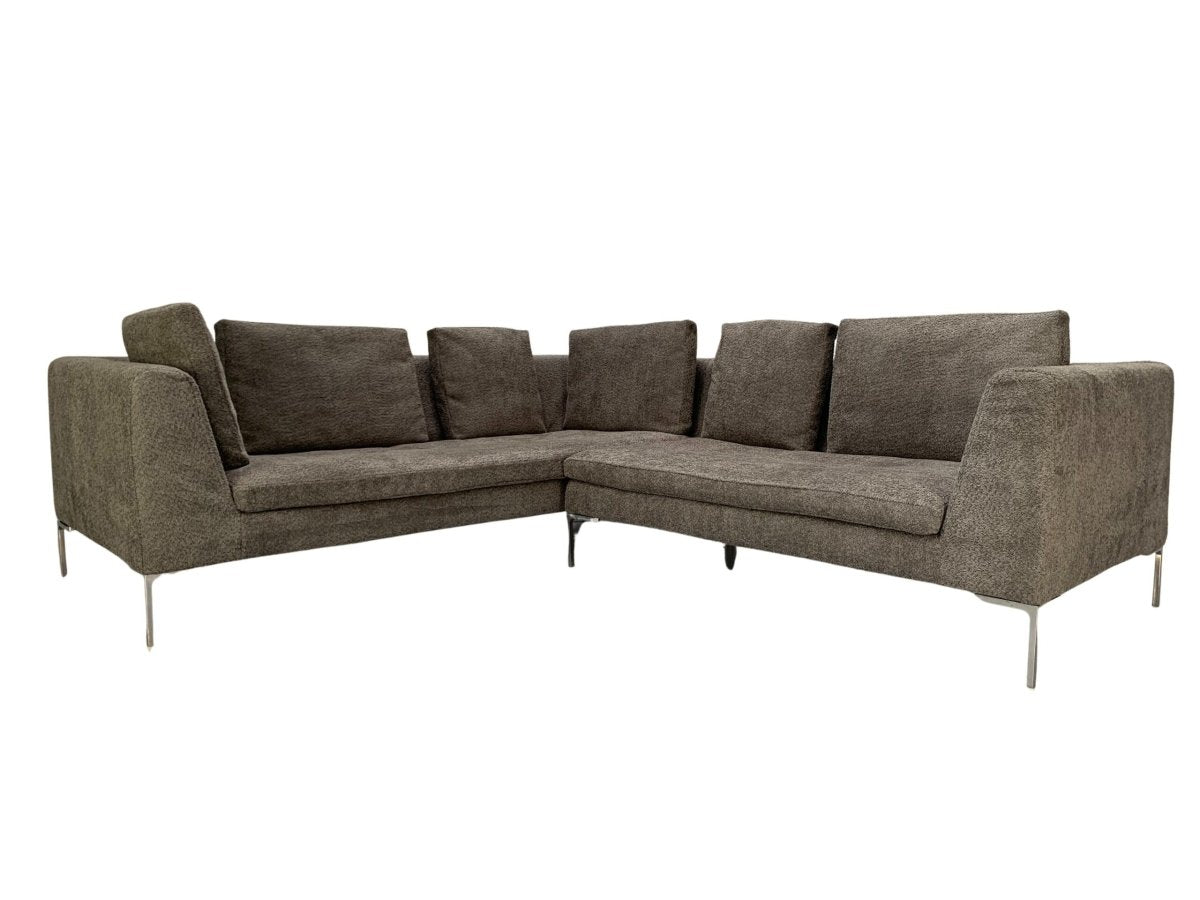 B&B Italia Charles L - Shape Sofa - In Dark Grey Boucle @ REHAUS