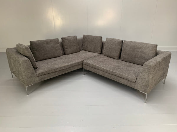 B&B Italia Charles L - Shape Sofa - In Dark Grey Boucle @ REHAUS