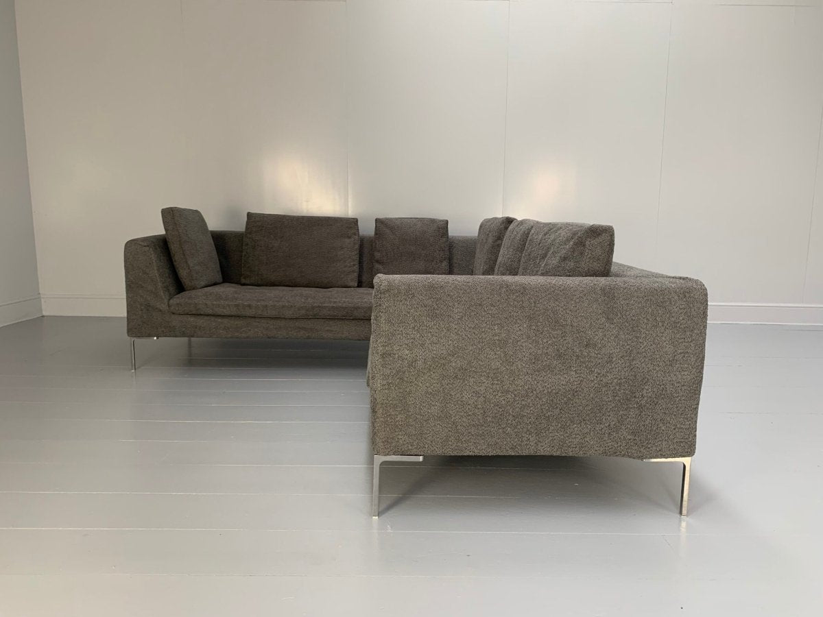 B&B Italia Charles L - Shape Sofa - In Dark Grey Boucle @ REHAUS