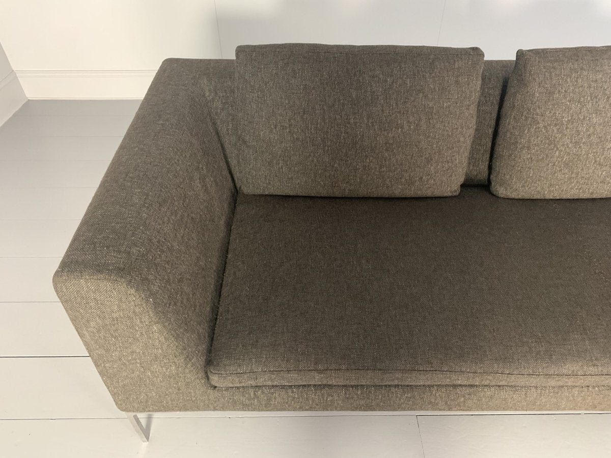B&B Italia Charles L - Shape Sofa - In Dark Grey & Brown Fabric @ REHAUS