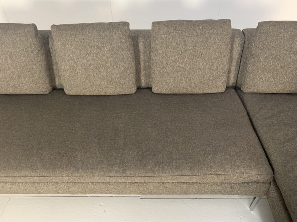 B&B Italia Charles L - Shape Sofa - In Dark Grey & Brown Fabric @ REHAUS