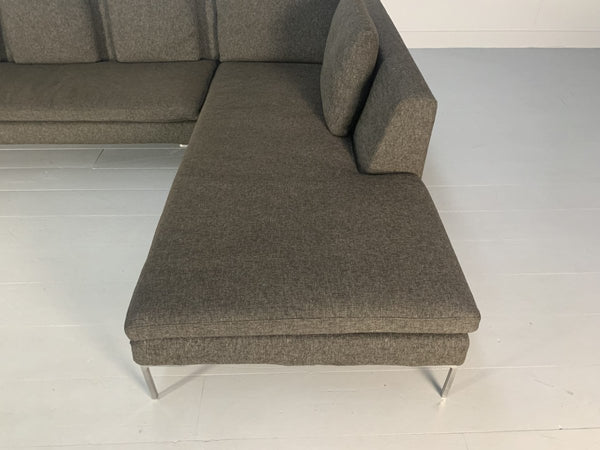 B&B Italia Charles L - Shape Sofa - In Dark Grey & Brown Fabric @ REHAUS