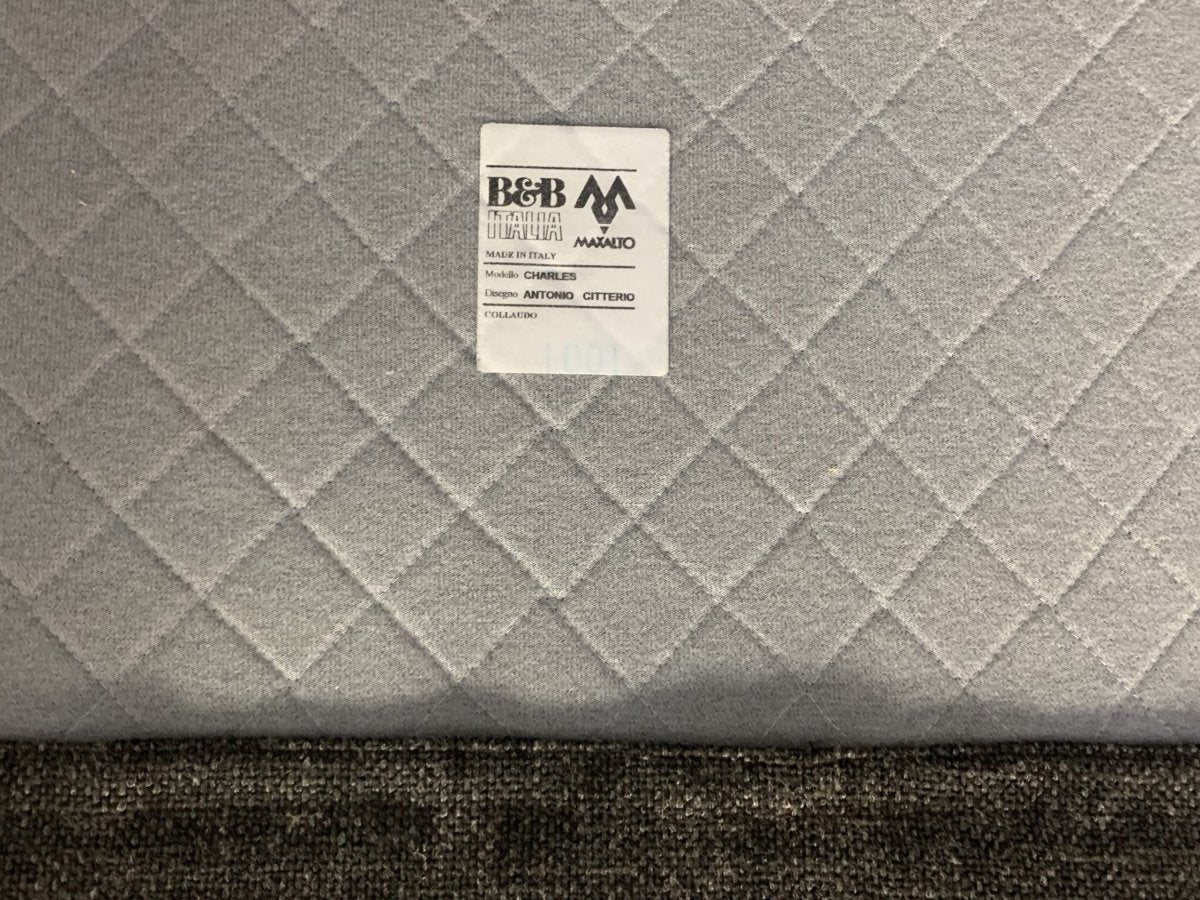 B&B Italia Charles L - Shape Sofa - In Dark Grey & Brown Fabric @ REHAUS