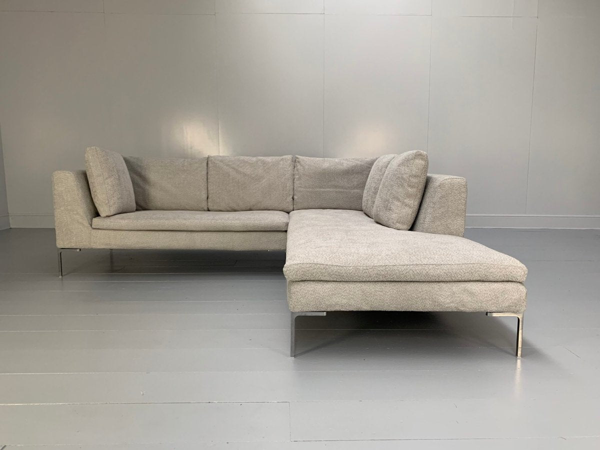B&B Italia Charles L - Shape Sofa - In Pale Grey Boucle @ REHAUS