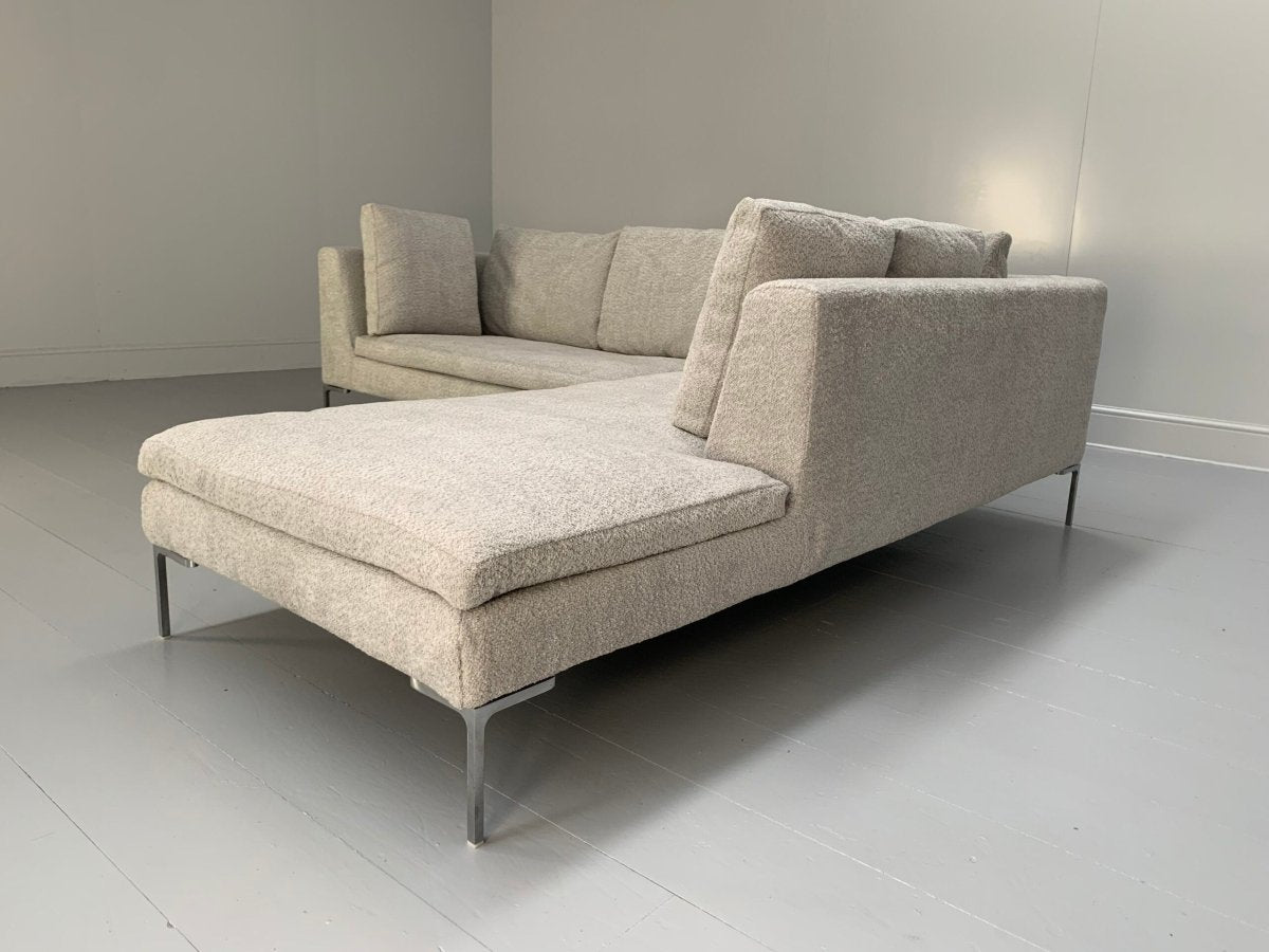 B&B Italia Charles L - Shape Sofa - In Pale Grey Boucle @ REHAUS