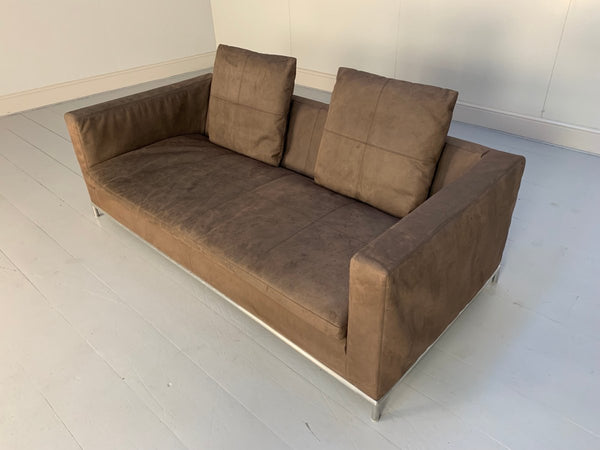 B&B Italia George Sofa - 2.5 - Seat Sofa in Brown Alcantara Suede @ REHAUS