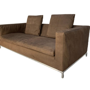 B&B Italia George Sofa - 2.5 - Seat Sofa in Brown Alcantara Suede @ REHAUS