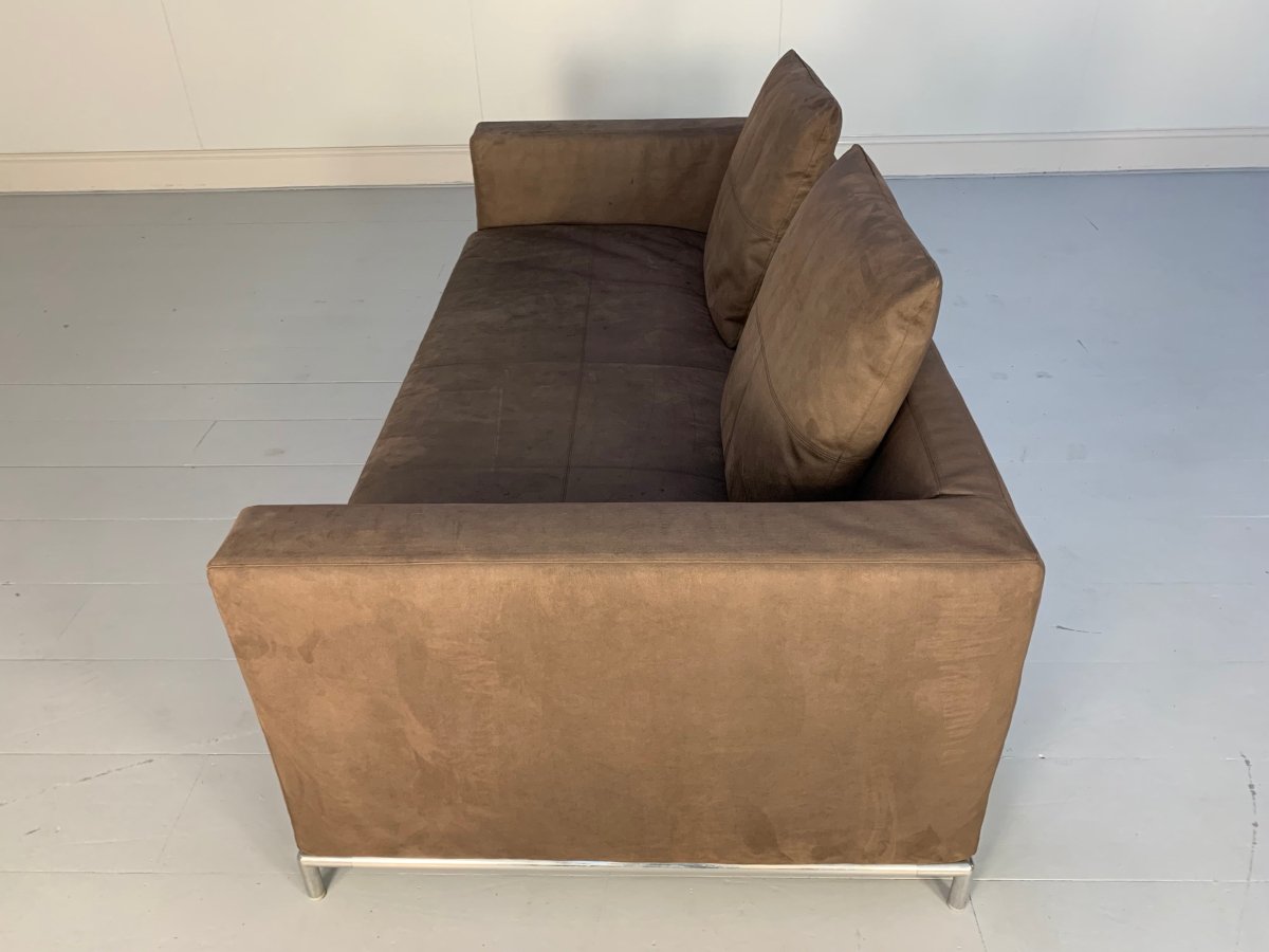 B&B Italia George Sofa - 2.5 - Seat Sofa in Brown Alcantara Suede @ REHAUS