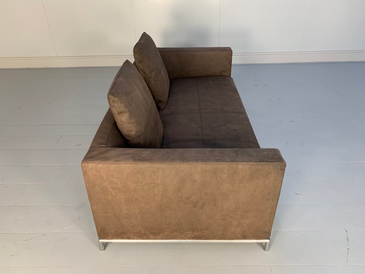 B&B Italia George Sofa - 2.5 - Seat Sofa in Brown Alcantara Suede @ REHAUS