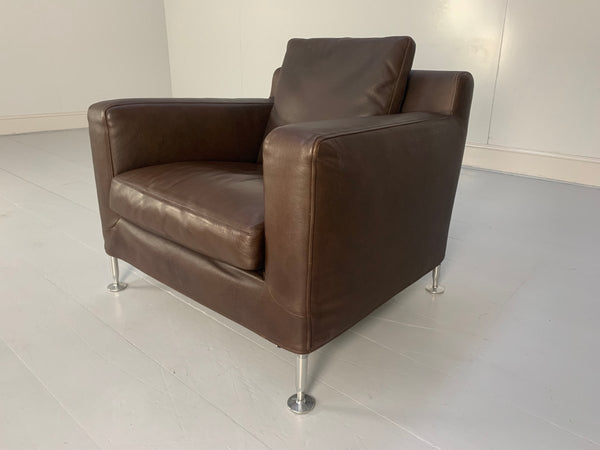 B&B Italia Harry H85 Armchairs - in Brown Gamma Leather, Set of 2 @ REHAUS
