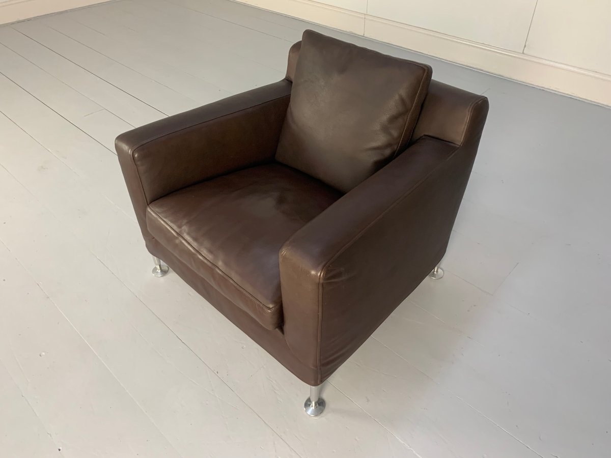 B&B Italia Harry H85 Armchairs - in Brown Gamma Leather, Set of 2 @ REHAUS