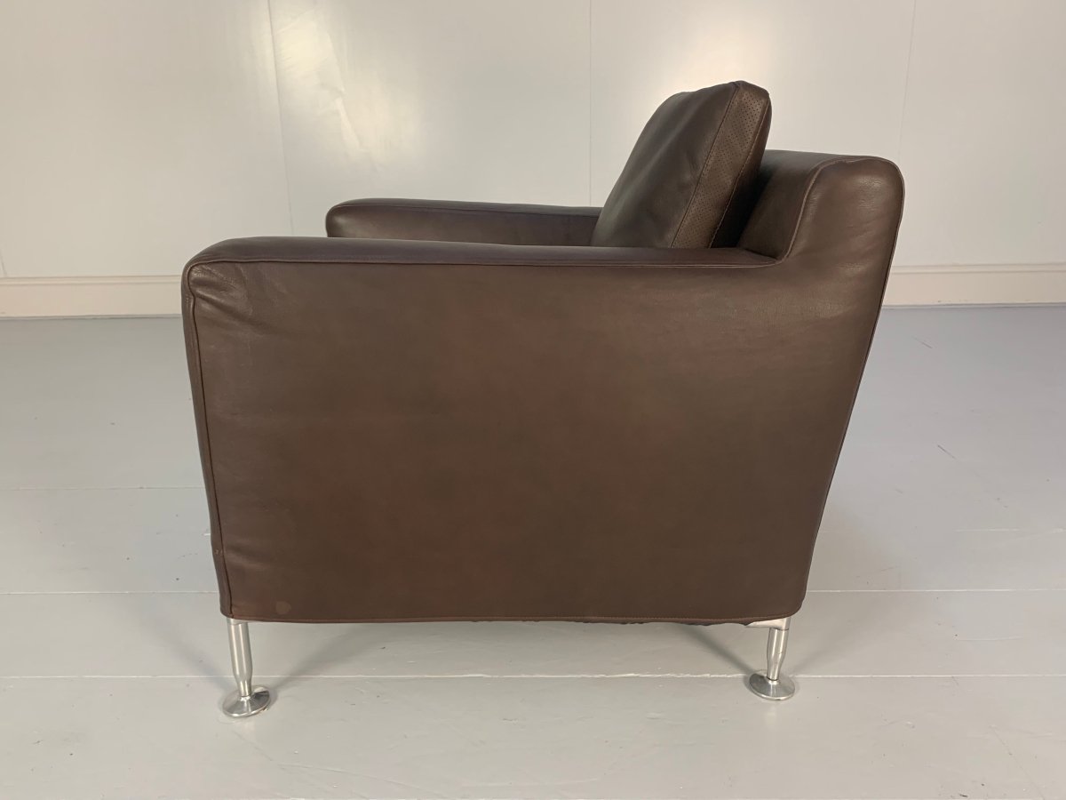 B&B Italia Harry H85 Armchairs - in Brown Gamma Leather, Set of 2 @ REHAUS