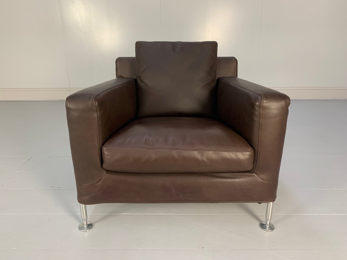B&B Italia Harry H85 Armchairs - in Brown Gamma Leather, Set of 2 @ REHAUS