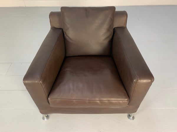 B&B Italia Harry H85 Armchairs - in Brown Gamma Leather, Set of 2 @ REHAUS