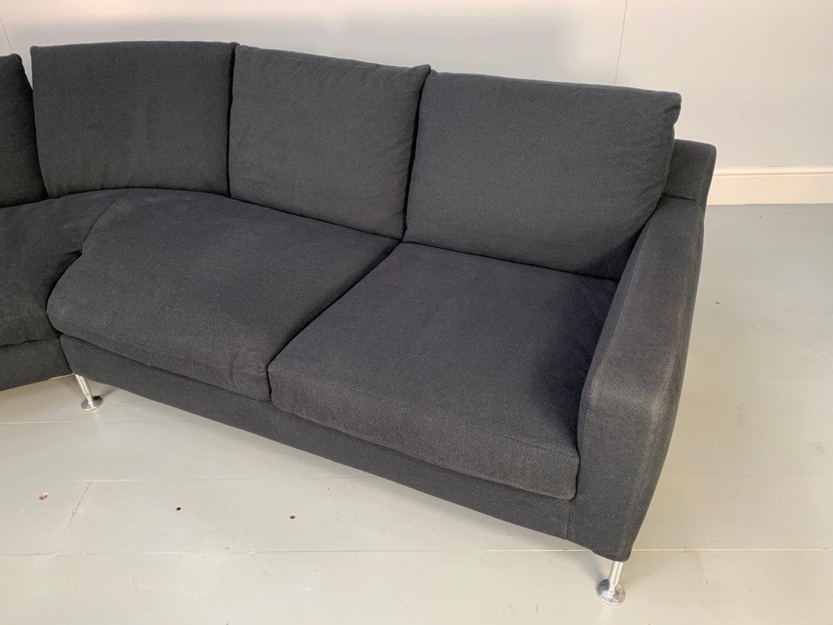 B&B Italia Harry HL375 5 - Seat Sofa in Black Grey Basketweave Fabric @ REHAUS