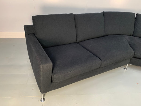 B&B Italia Harry HL375 5 - Seat Sofa in Black Grey Basketweave Fabric @ REHAUS